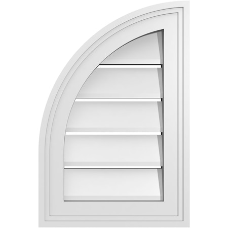 Ekena Millwork Quarter Round Top Left Surface Mount PVC Gable Vent w/ 2"W x 1-1/2"P Brickmould Frame, 12"W x 18"H GVPQL12X1802SF